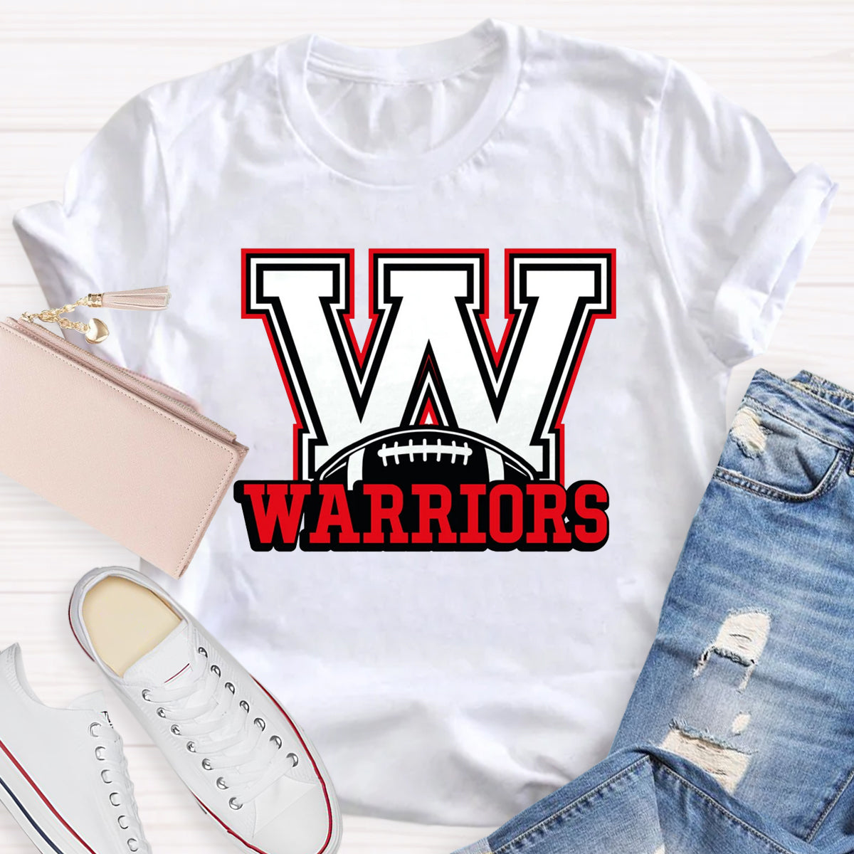 Warriors Football Cheer T-Shirt