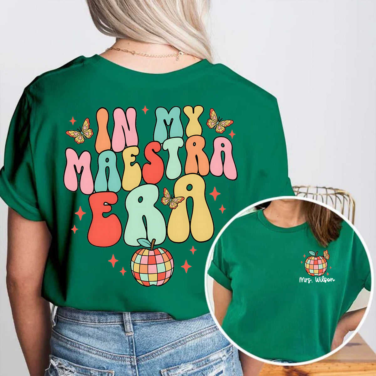 Personalized Name In My Maestra Era Double Printed T-shirt