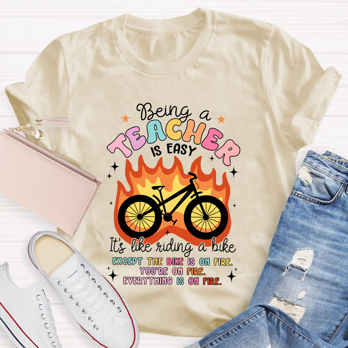 Being A Teacher Is Easy It's Like Riding A Bike T-Shirt