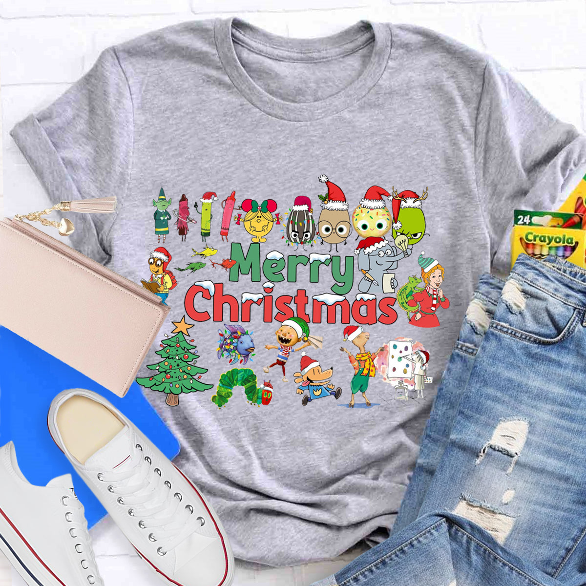 Merry Christmas Character Illustrations in Picture Books T-Shirt