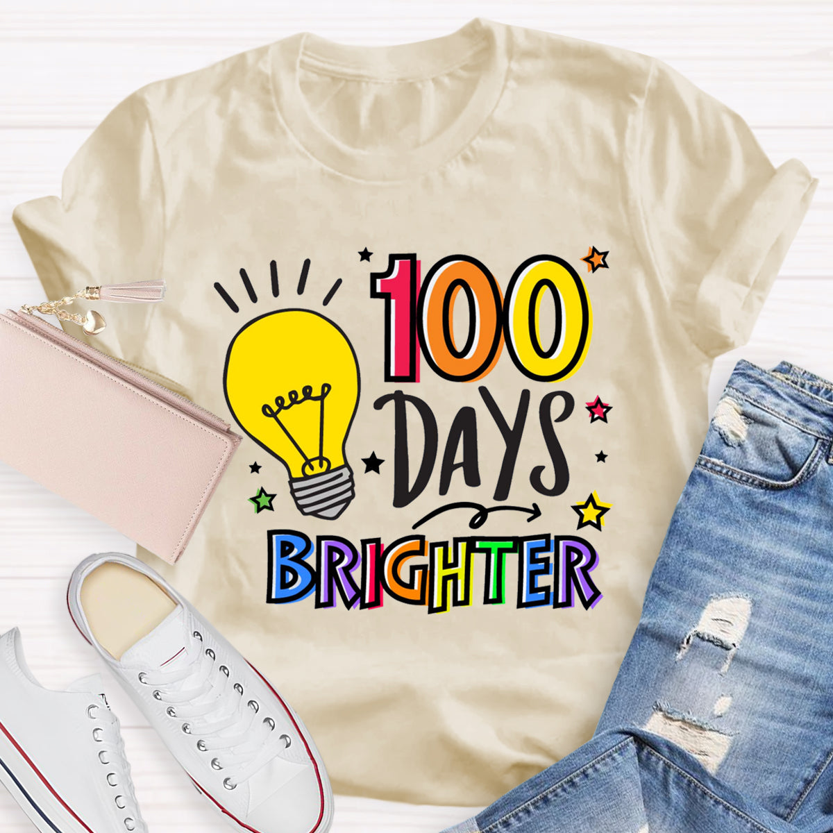 100 Days Brighter Teacher T-Shirt