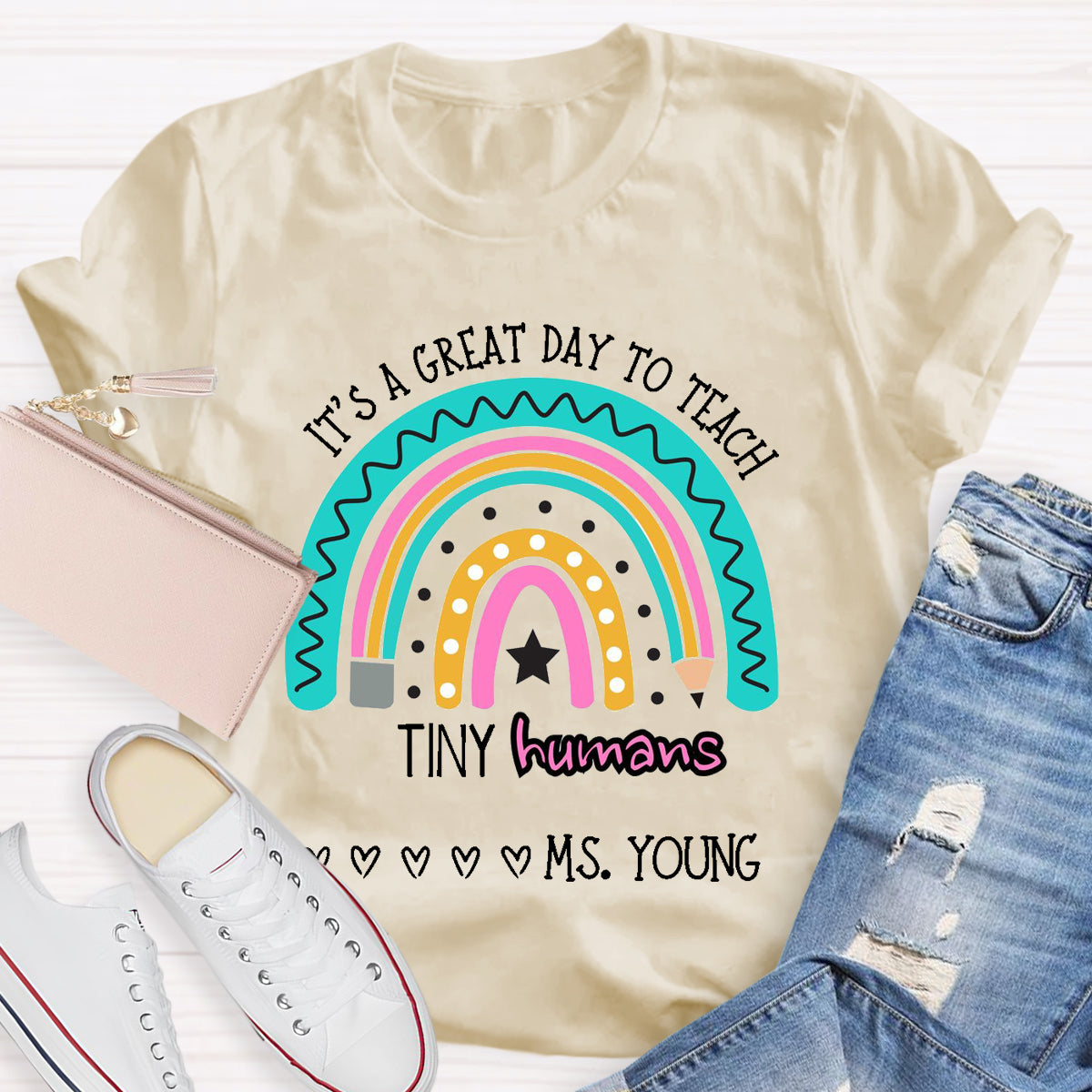 Personalized Name It's A Great Day To Teach Tiny Humans T-Shirt