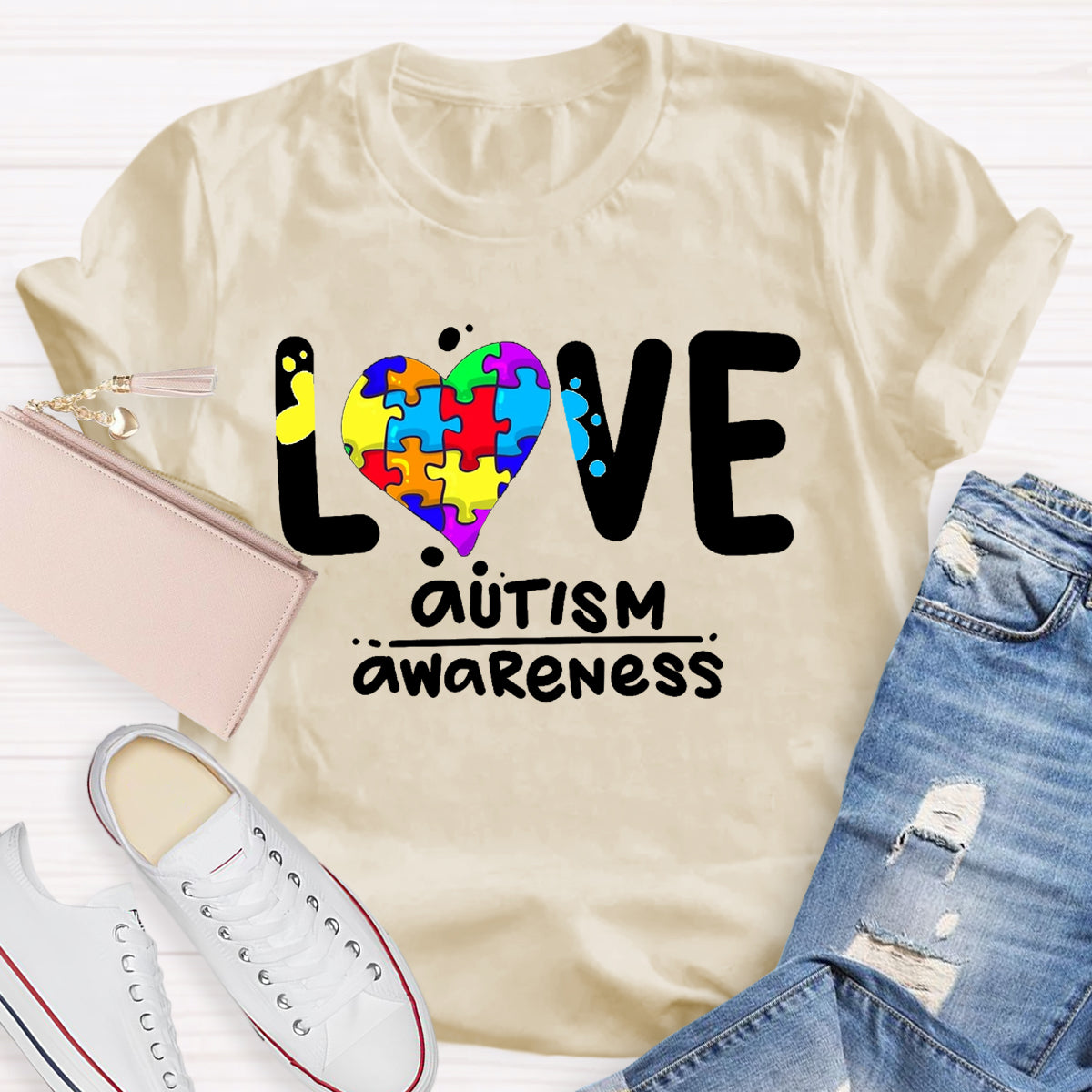 Colorful Heart Love Teacher T-Shirt