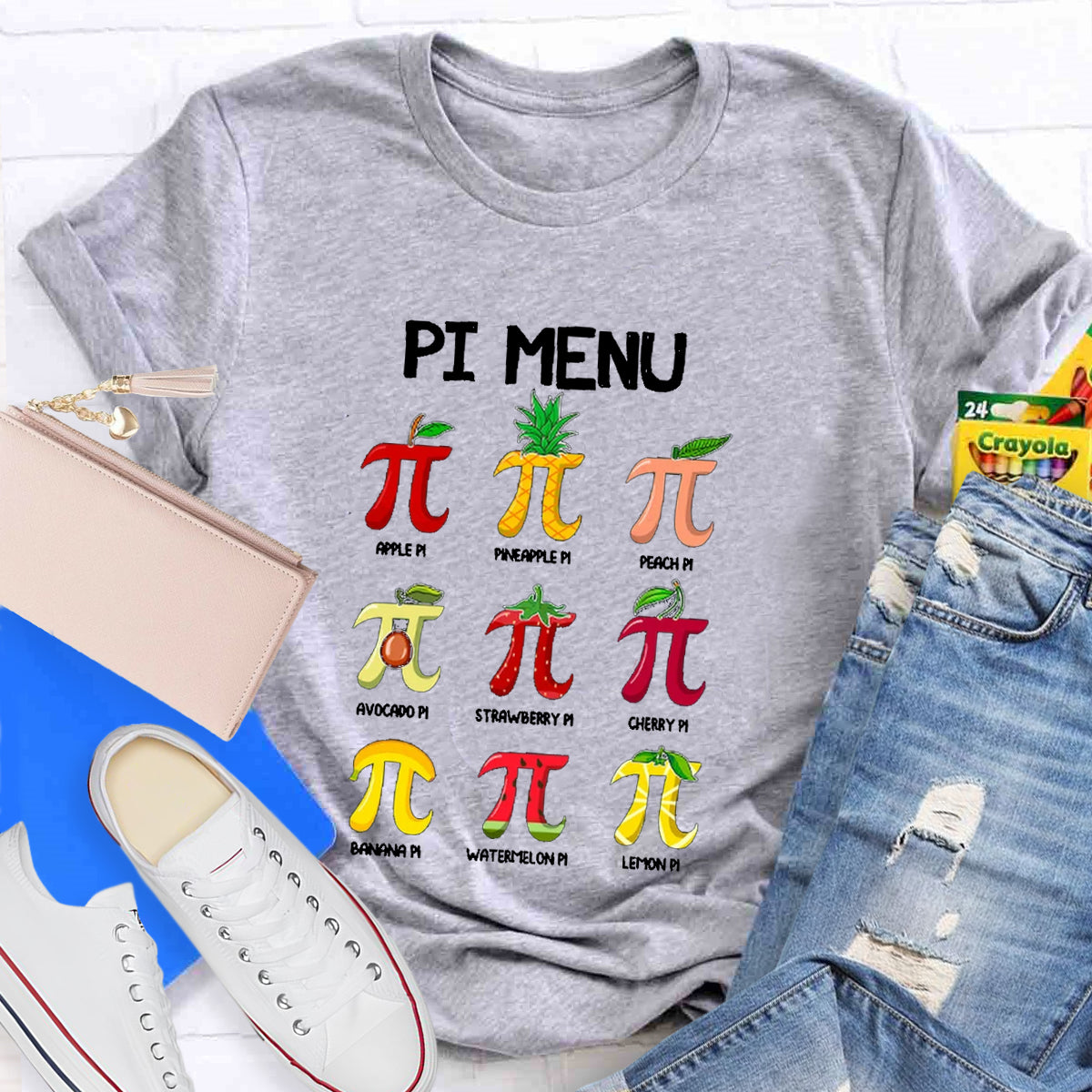 Pi Menu Happy Pi Day Math  Pi Symbol Teacher T-Shirt