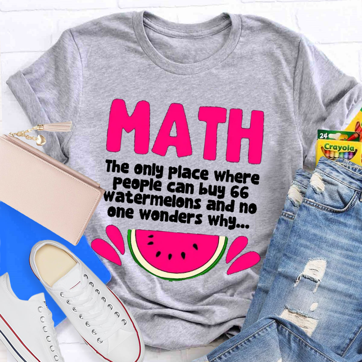 Math And Watermelons Mathematics Calculation Numbers T-Shirt