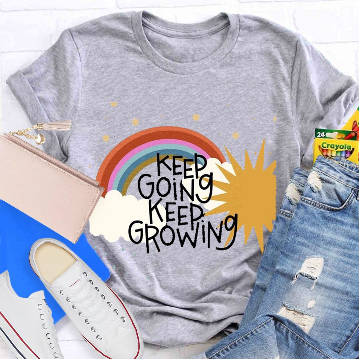 Keep Going Keep Growing Rainbow T-Shirt