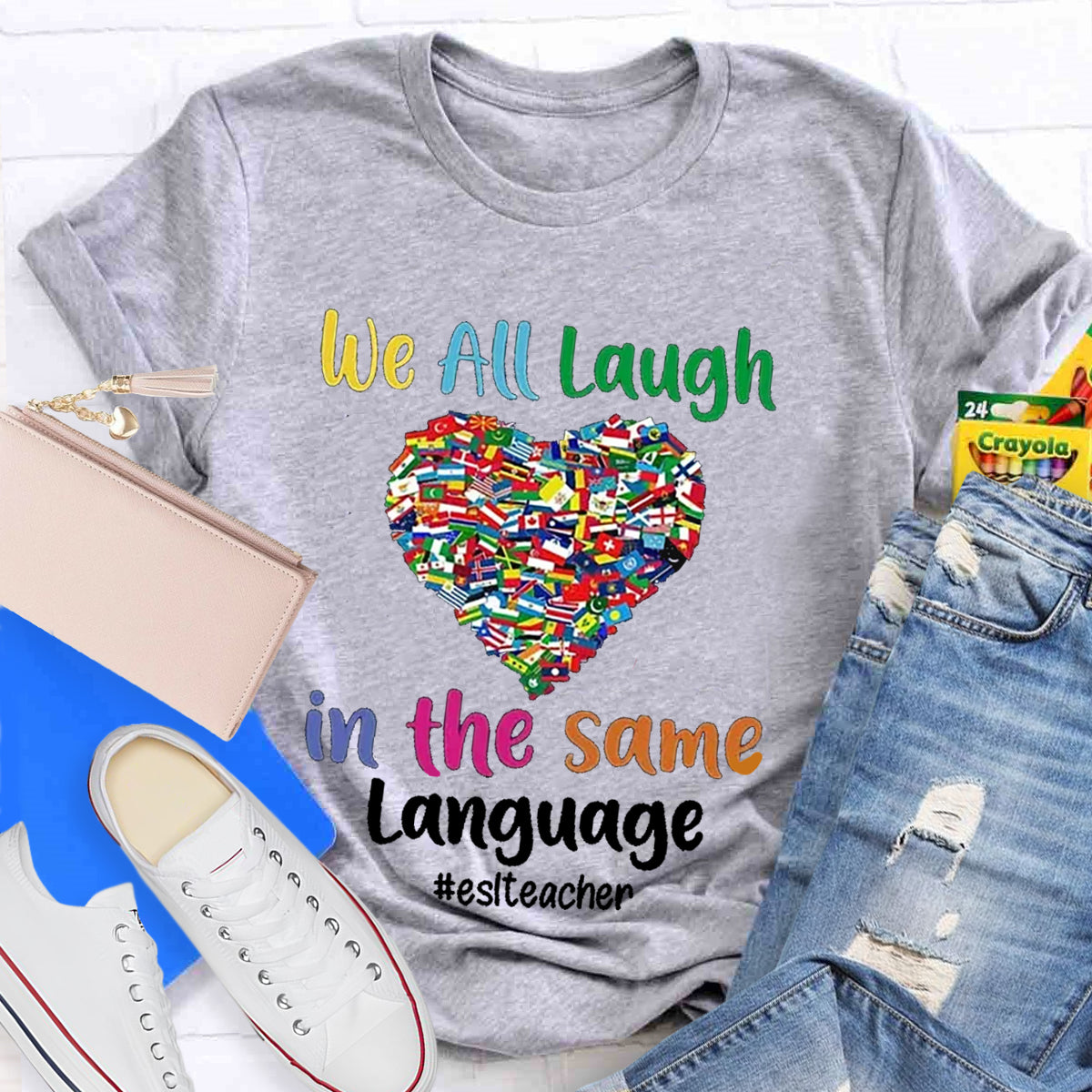 Personalized Subject We All Laugh In The Same Language T-Shirt