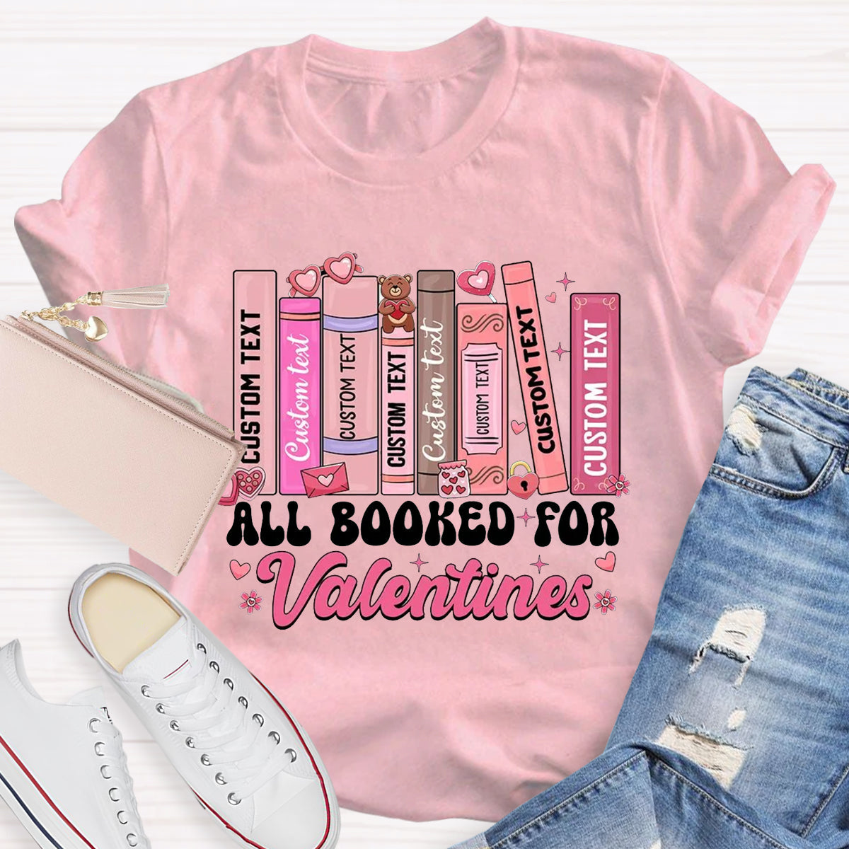 All Booked For Valentines Teacher T-Shirt