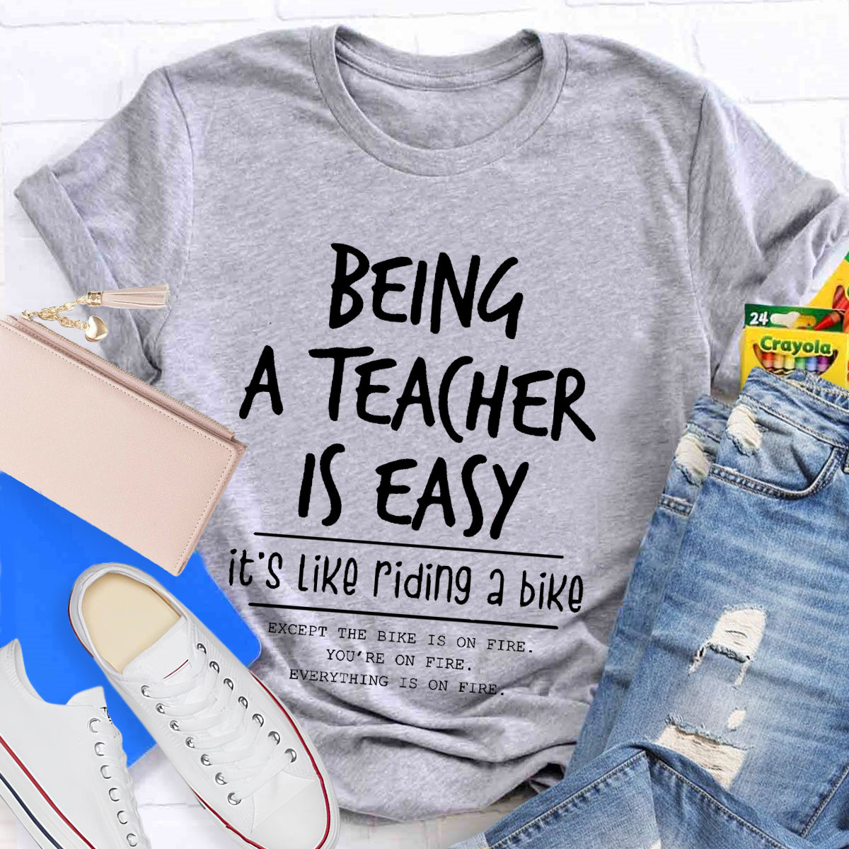 Being A Teacher is Easy, It's Like Riding A Bike  T-Shirt