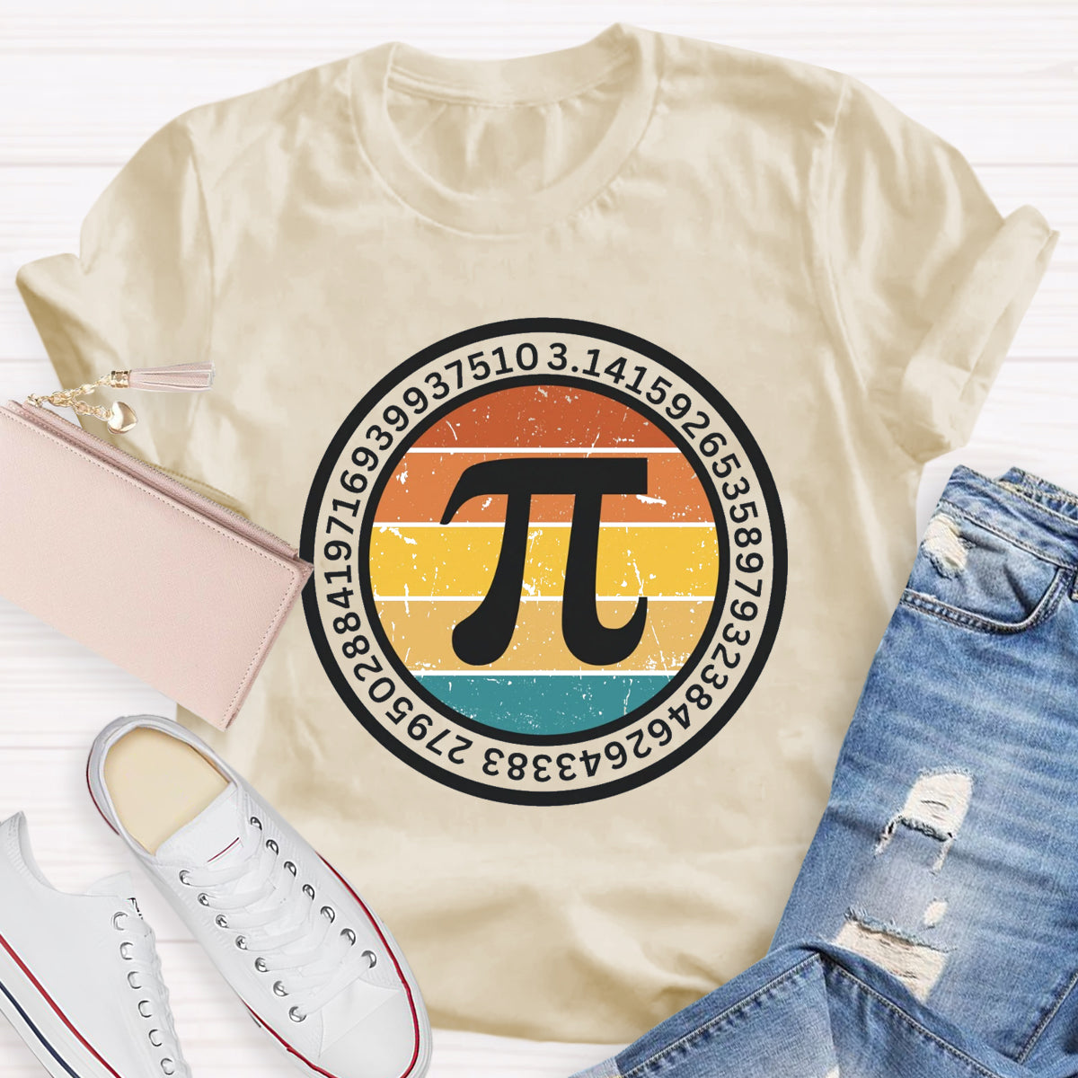 Vintage Pi Symbol Math Teacher T-Shirt