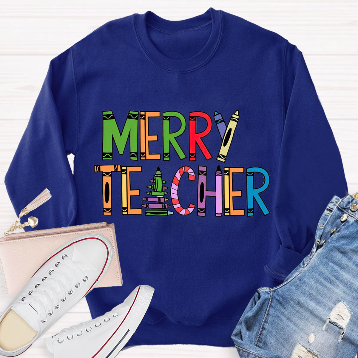 Cute Merry Christmas Teacher Sweatshirt