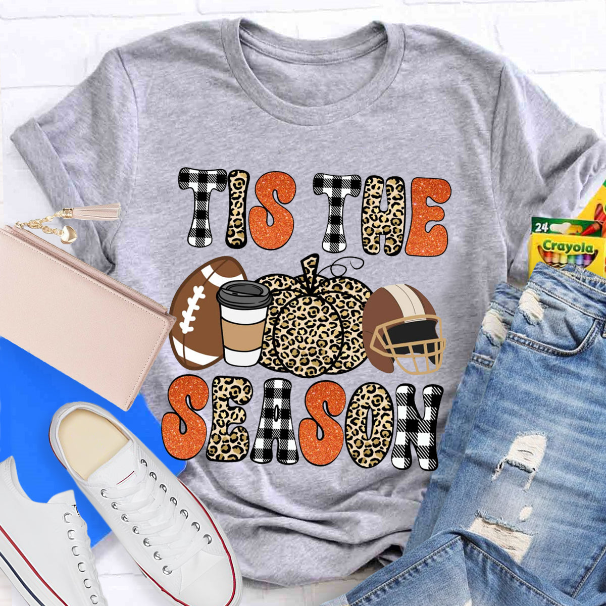 Tis The Season Game Day  Pumpkin Teacher T-Shirt