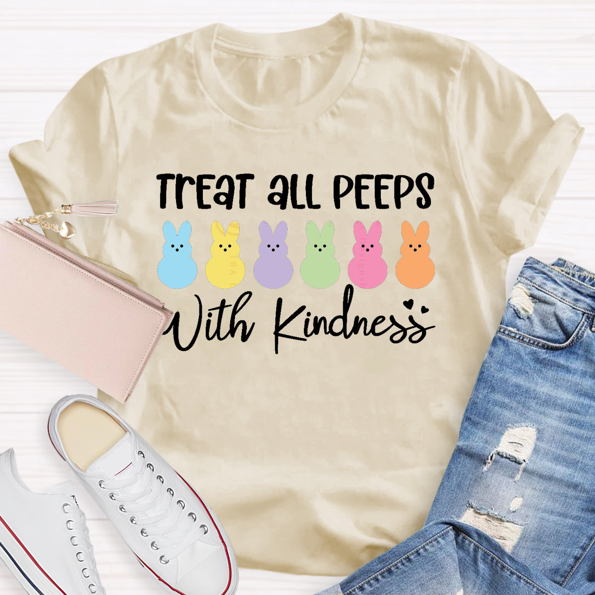 Treat all Peeps With Kindness Teacher T-Shirt