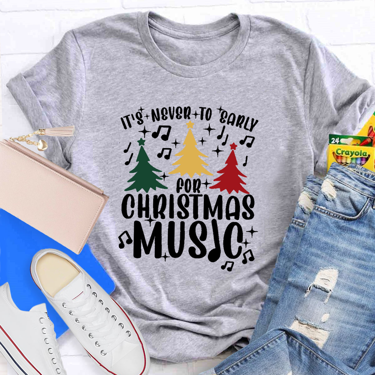 It's Never Too Early for Christmas Music Teacher T-Shirt