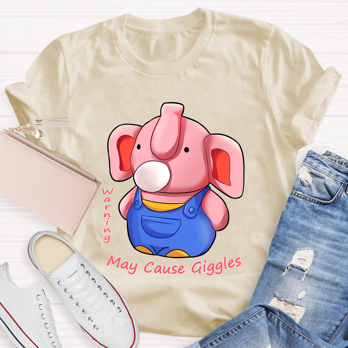 Warning: May Cause Giggles Cute Elephant T-Shirt