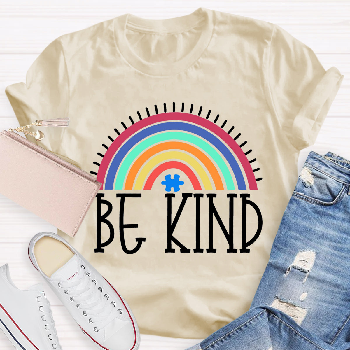 Be Kind Rainbow Teacher T-Shirt