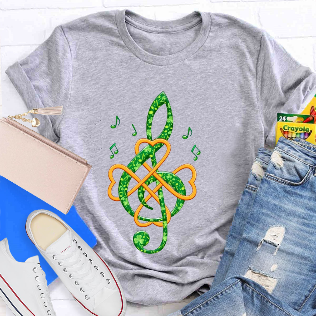 Lucky Musician Note Teacher T-Shirt