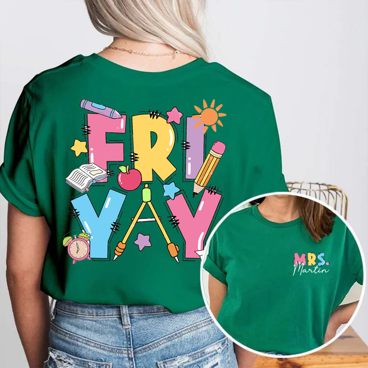 Personalized Name Friyay Double Printed T-shirt