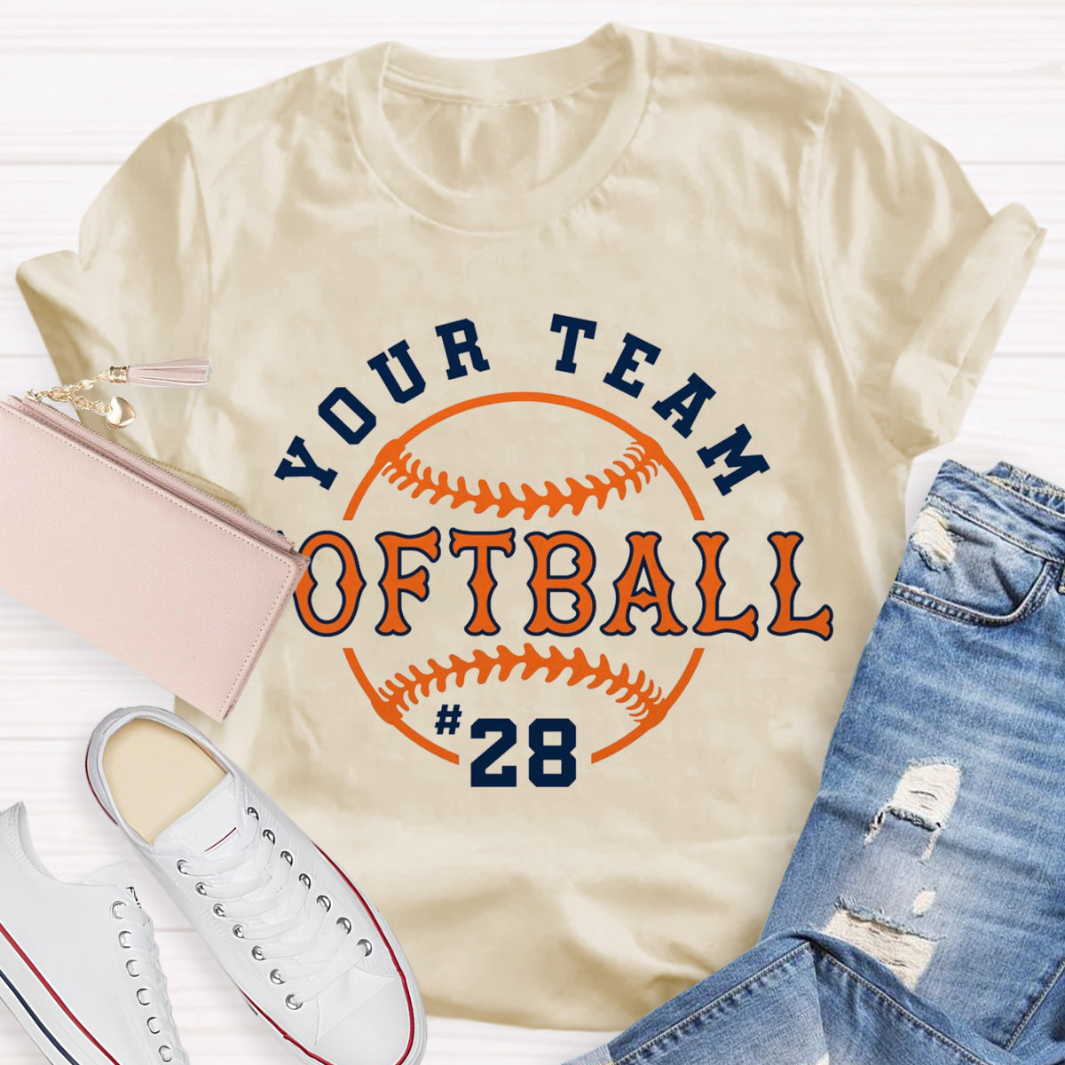 Personalized Team Name And Number Teacher T-Shirt