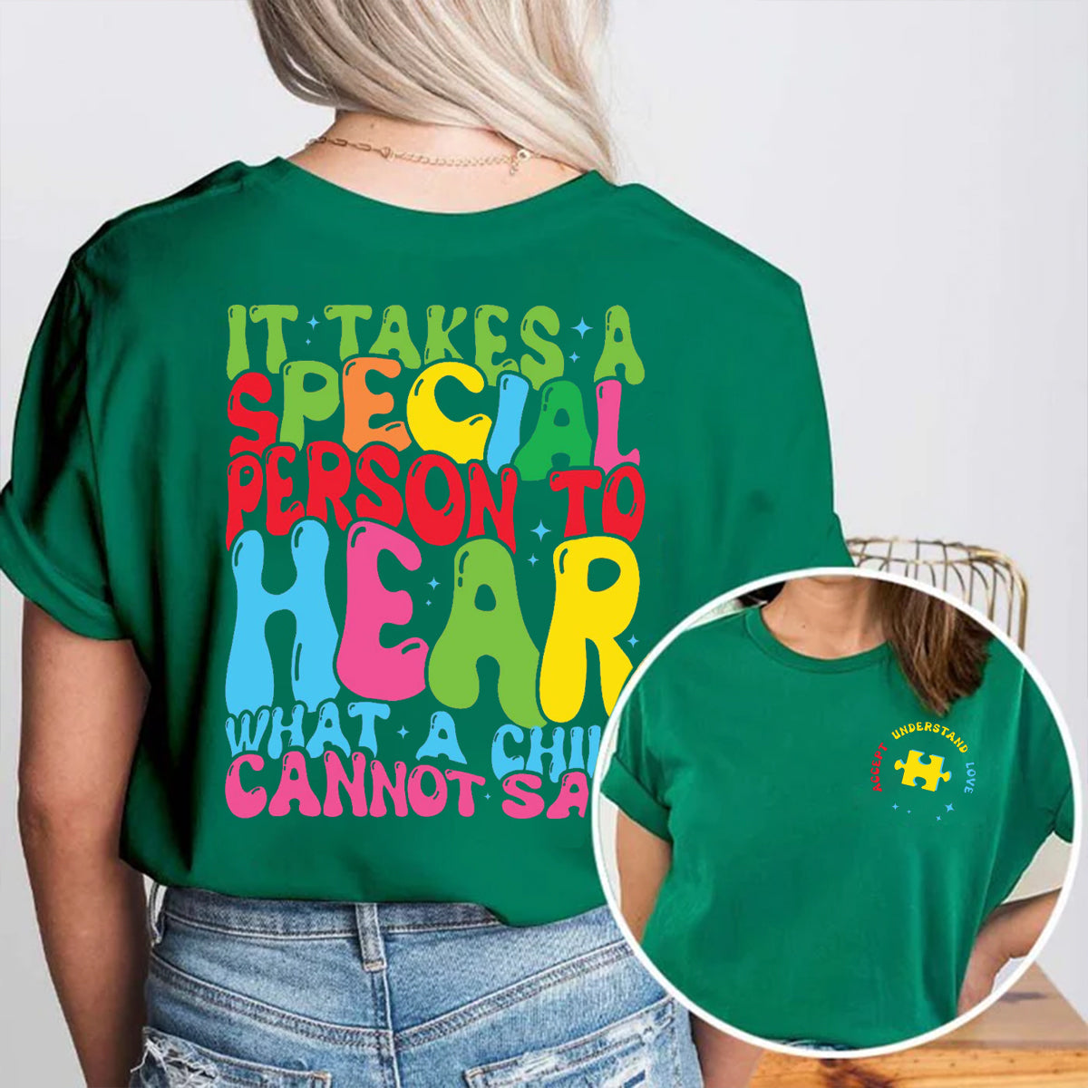 It Takes A Special Person To Hear What A Child Cannot Say Double Printed T-shirt