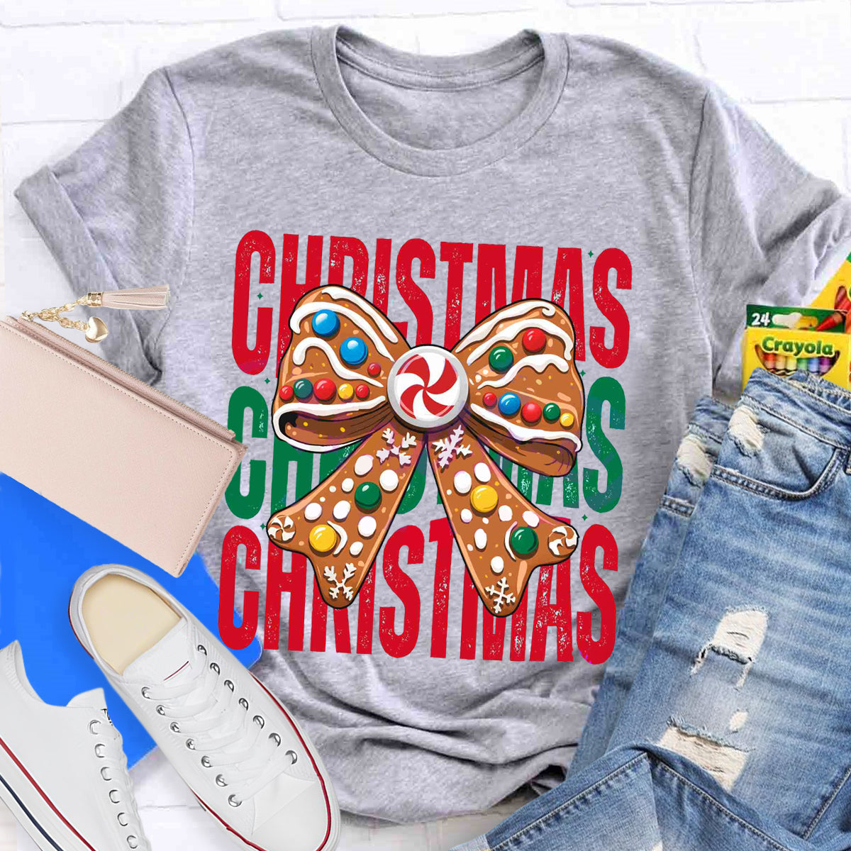 Nice Coquette Bow gingerbread Christmas T-Shirt