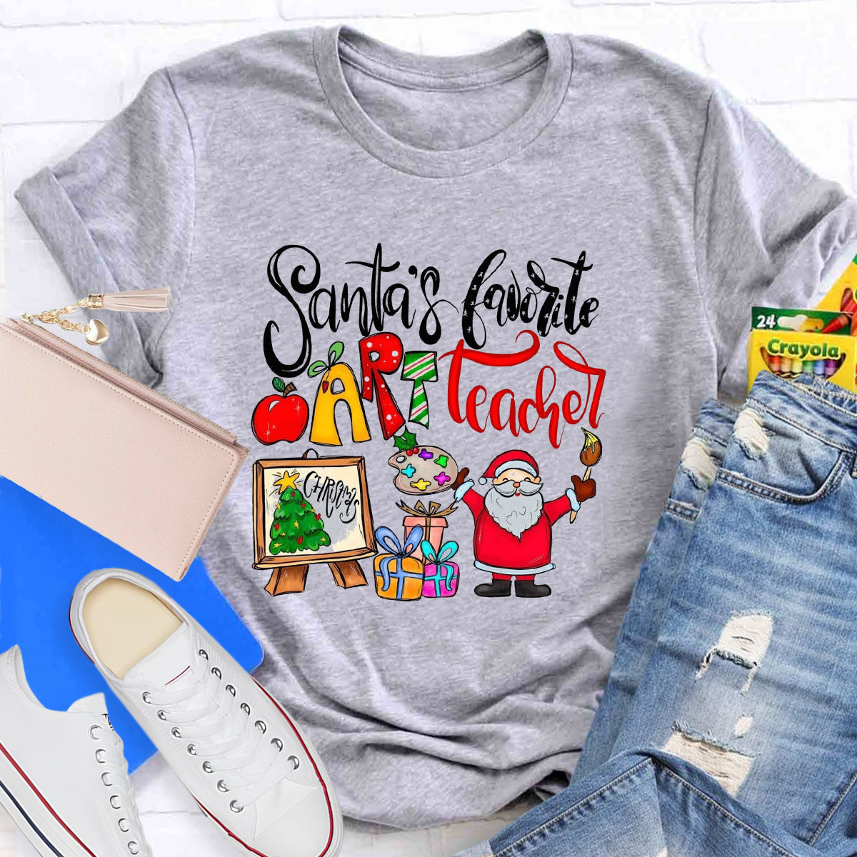 Santa's Favorite Art Teacher T-Shirt