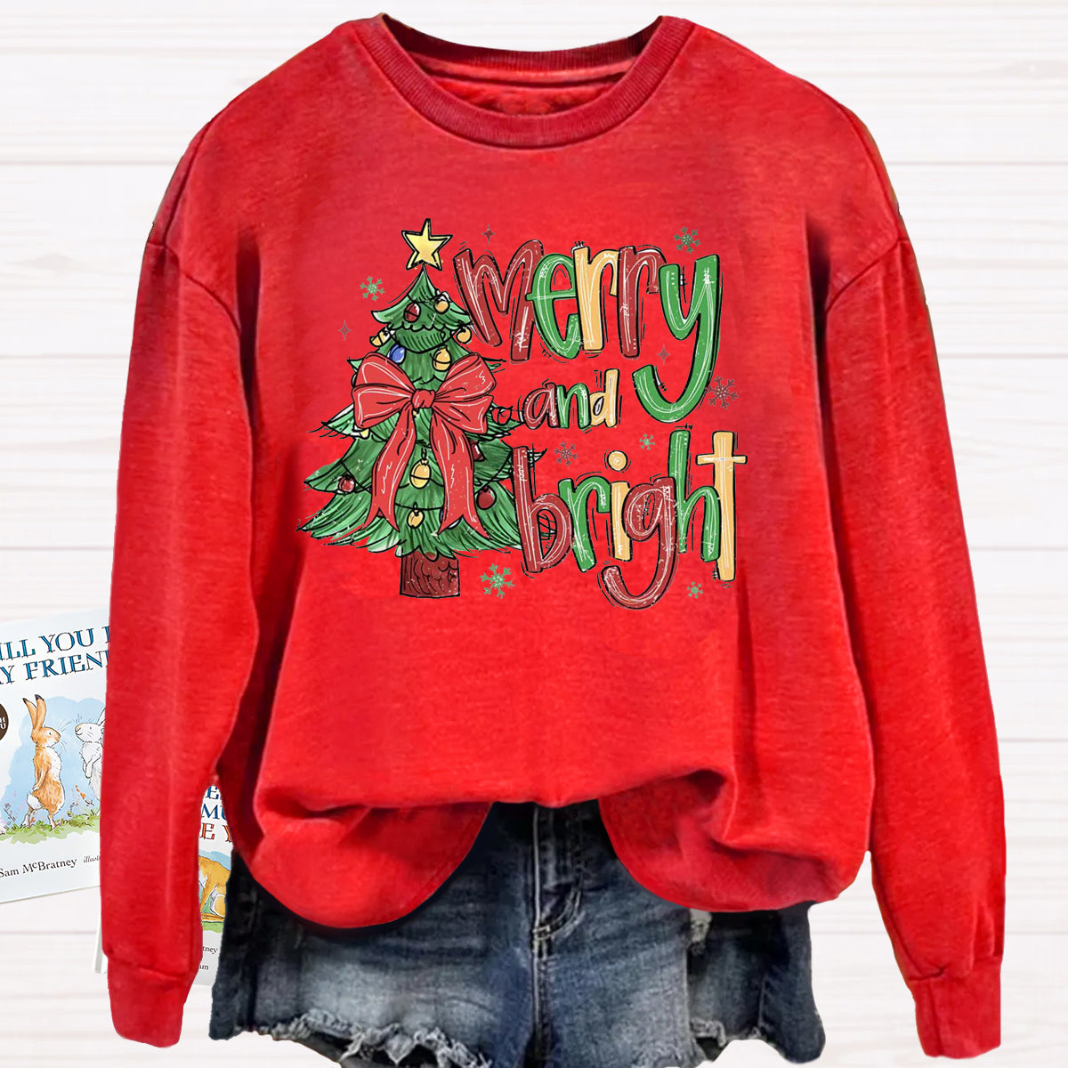 Merry And Bright Christmas Tree Sweatshirt