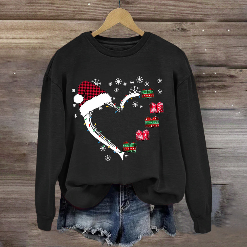 Christmas Books Heart Teacher Sweatshirt