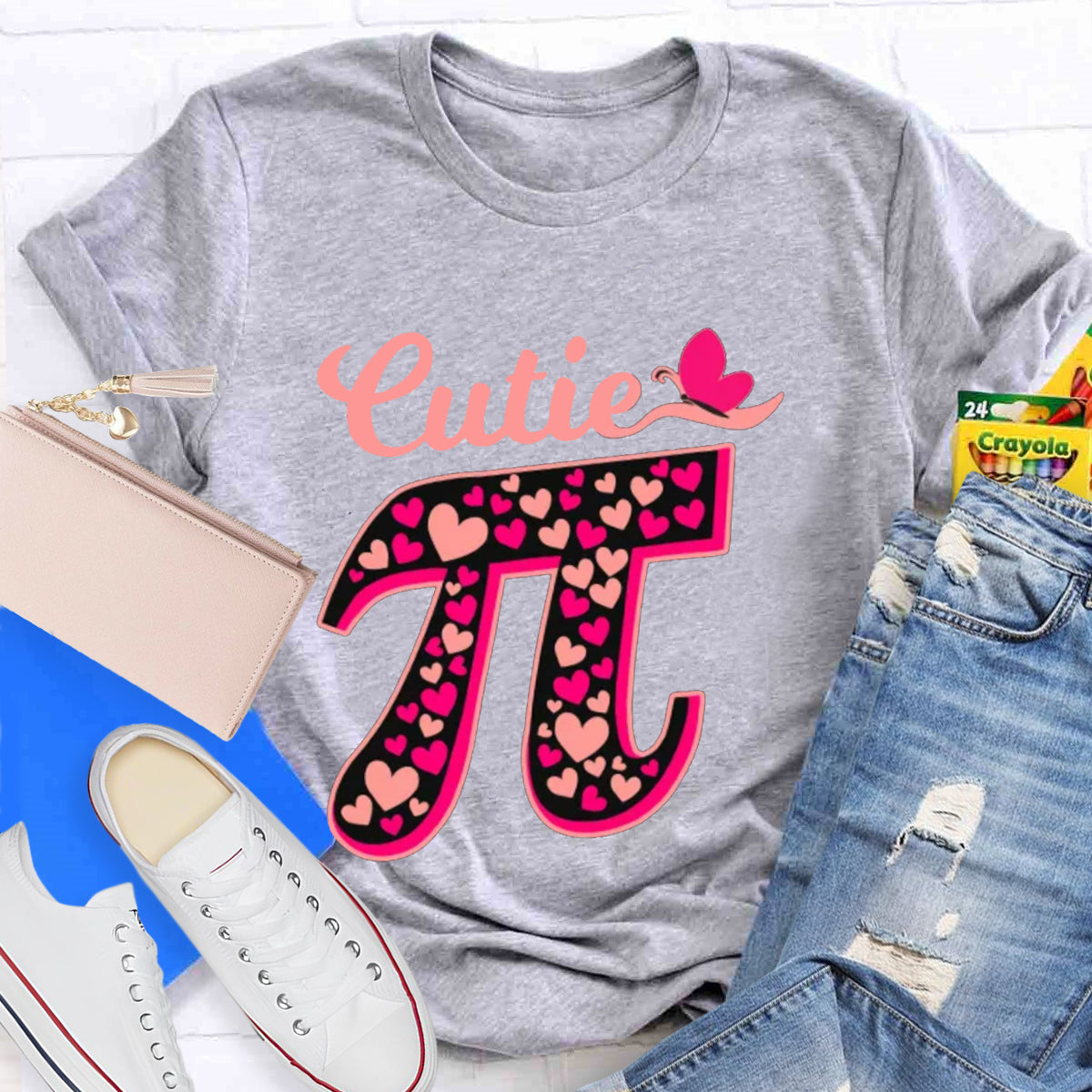 Cutie Pink Pi Math Teacher T-Shirt