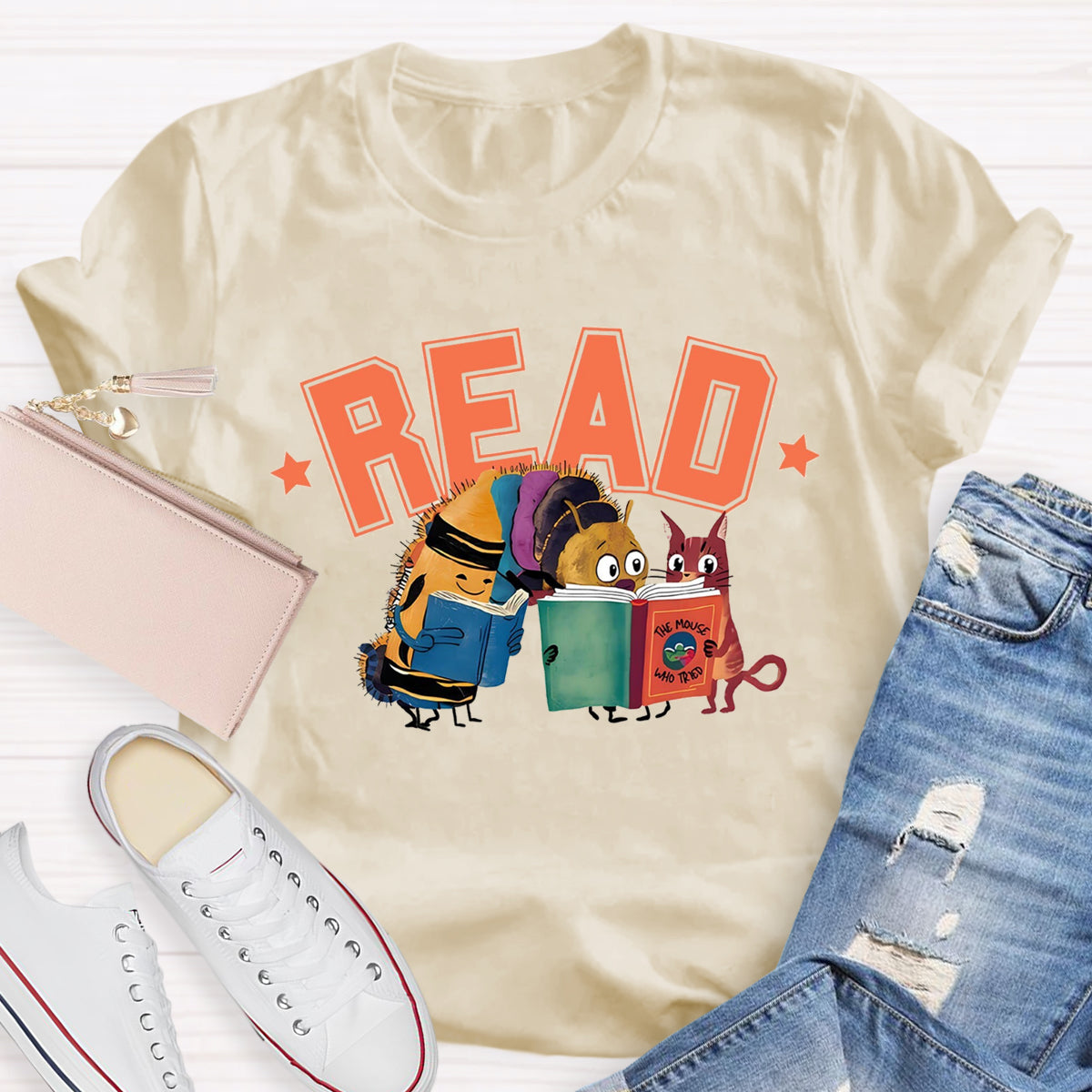 Caterpillar Read Books Teacher T-Shirt