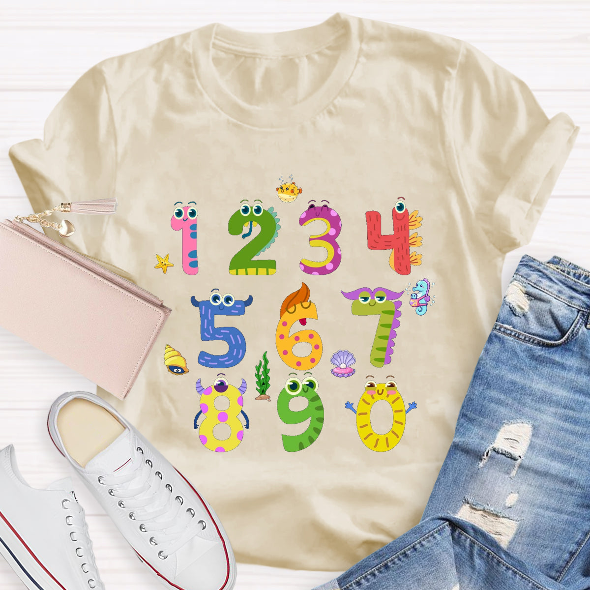 Number Monster Math Teacher T-Shirt