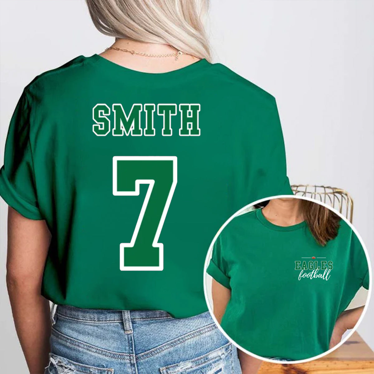 Personalized Mascot Sport Name And Number Game Day Teacher Double Printed T-Shirt