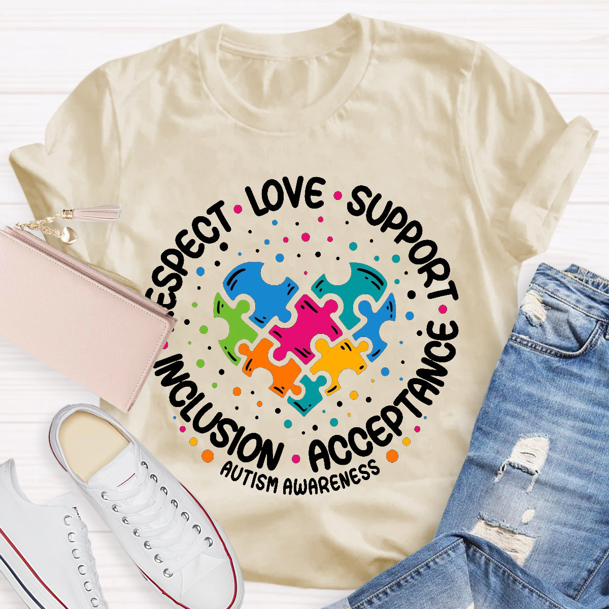 Love Support Acceptance Inclusion Respect  Autism Awareness T-Shirt