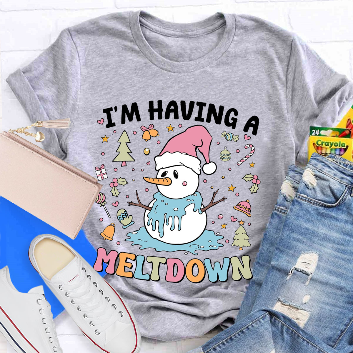 I'm Having a Meltdown Snowman Christmas T-Shirt