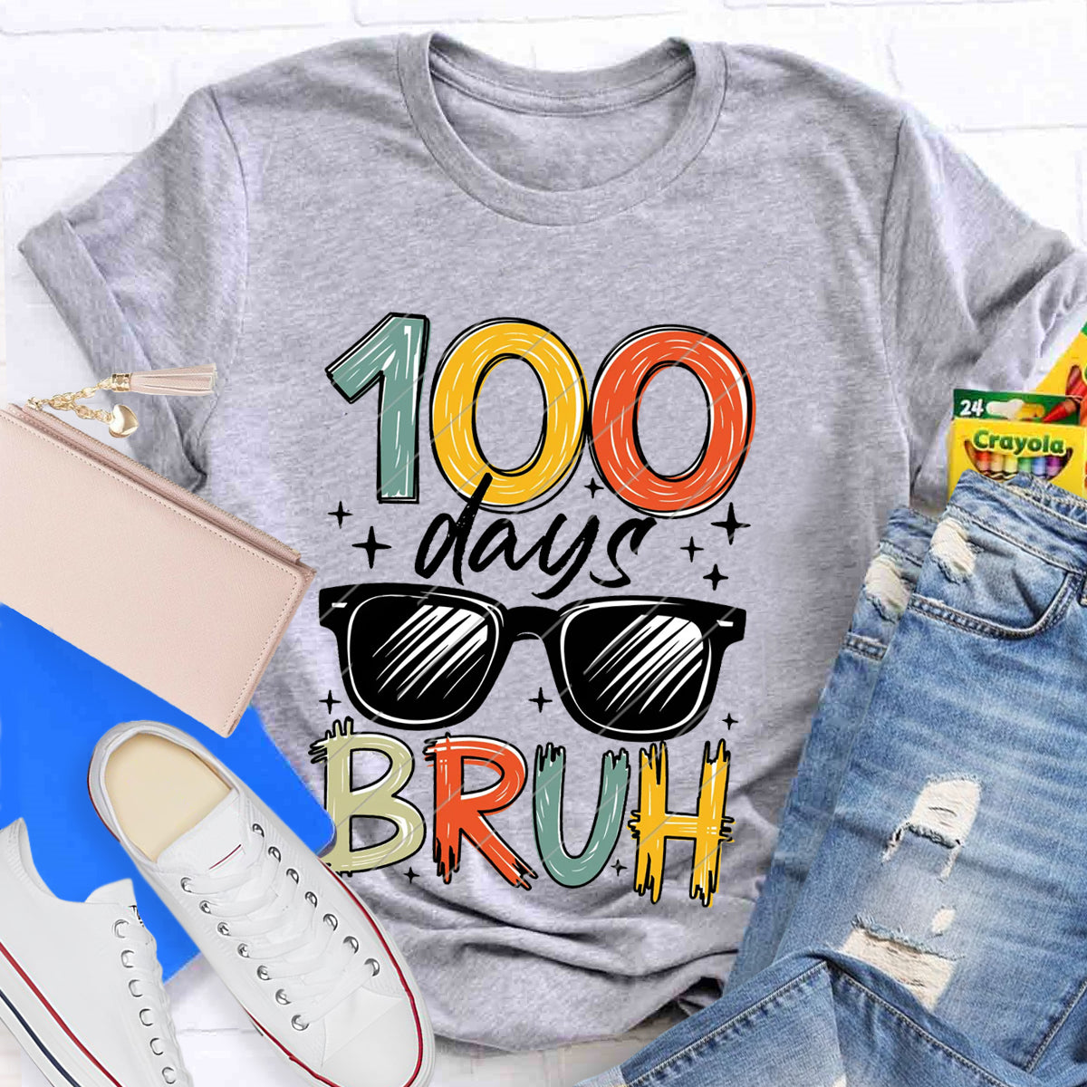 100 Days Bruh Teacher T-Shirt