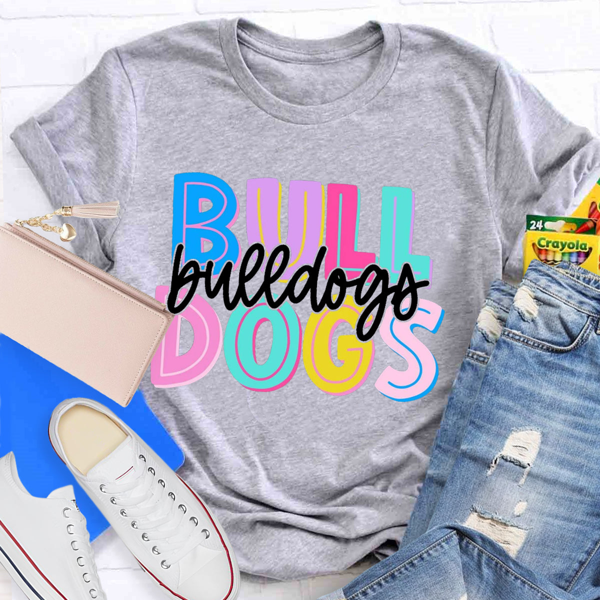 Personalized School Mascot Bulldogs Teacher T-Shirt