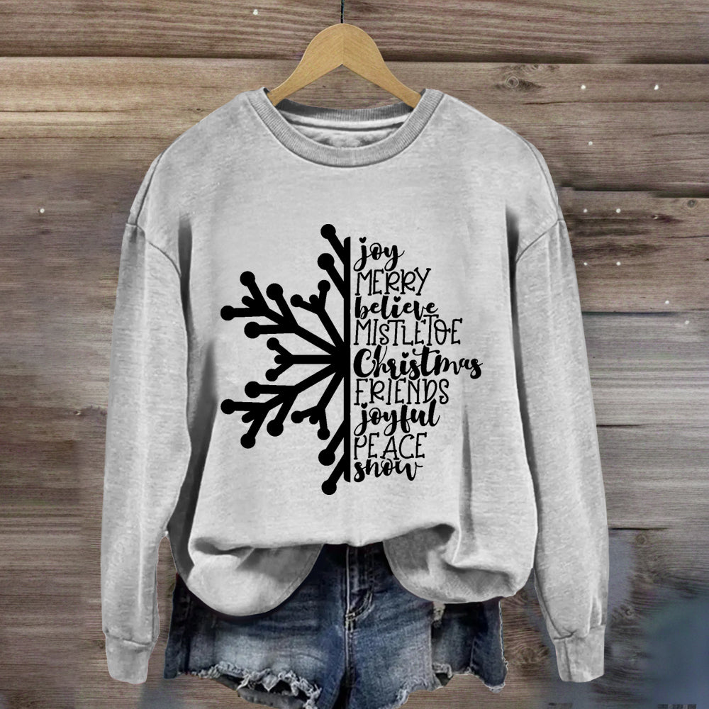 Merry Christmas Snowflake Sweatshirt