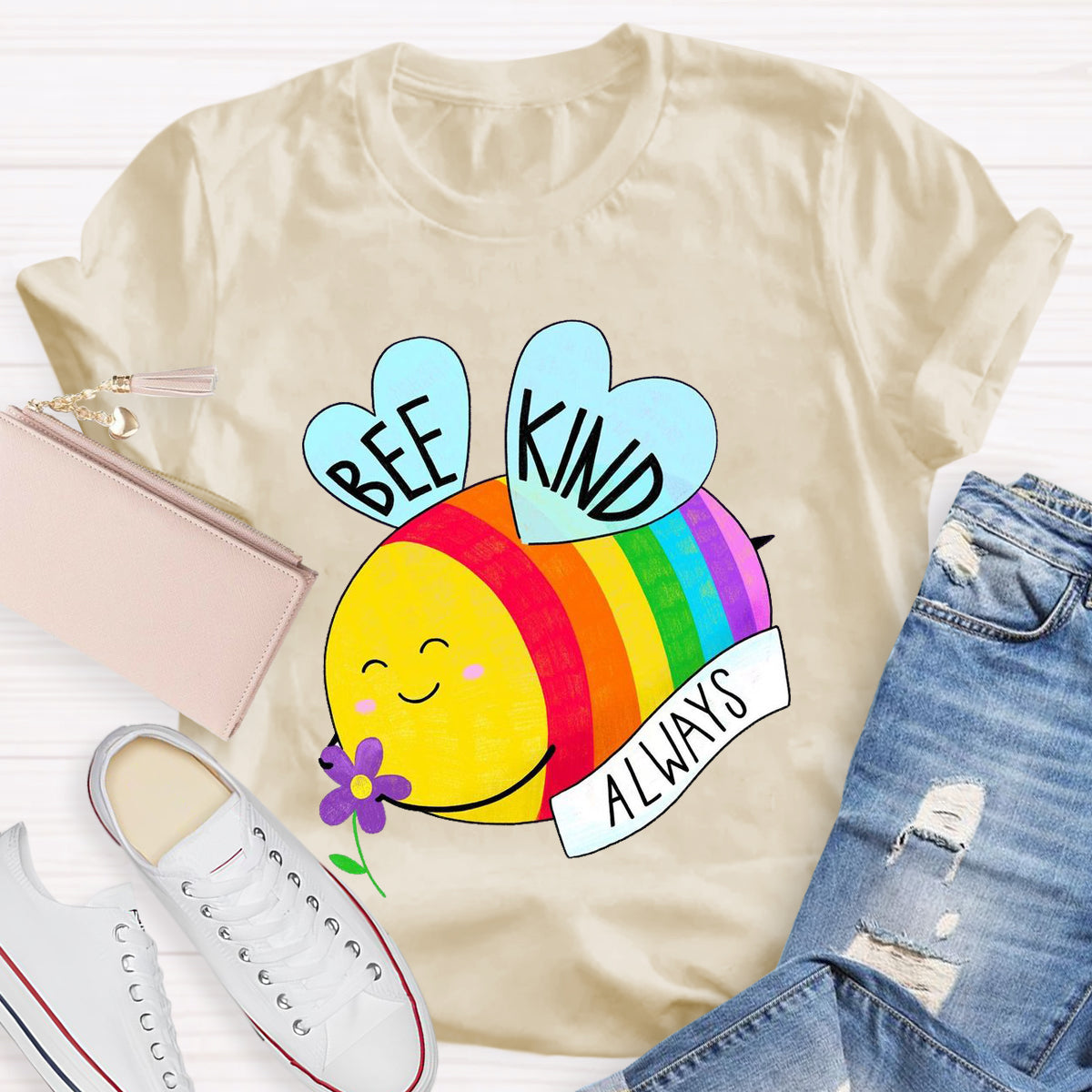 Be Kind Always Colorful Bee Teacher T-Shirt