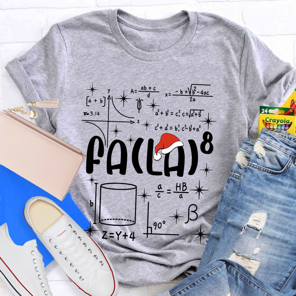 Fa La  Math Teacher Christmas T-Shirt