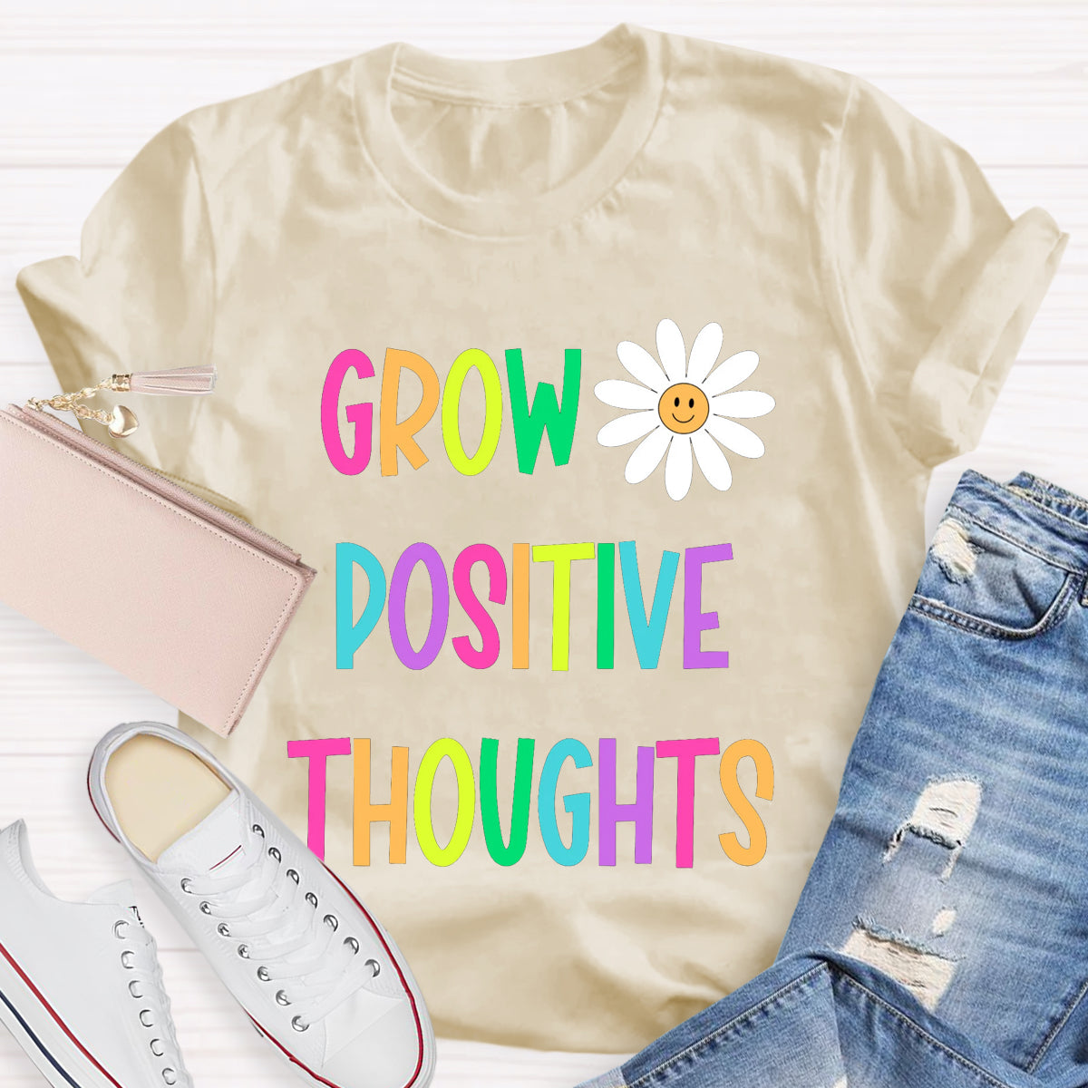 Grow Positive Thoughts Daisy T-Shirt