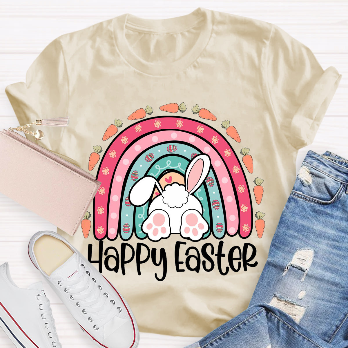 Happy Easter Carrot Rainbow T-Shirt