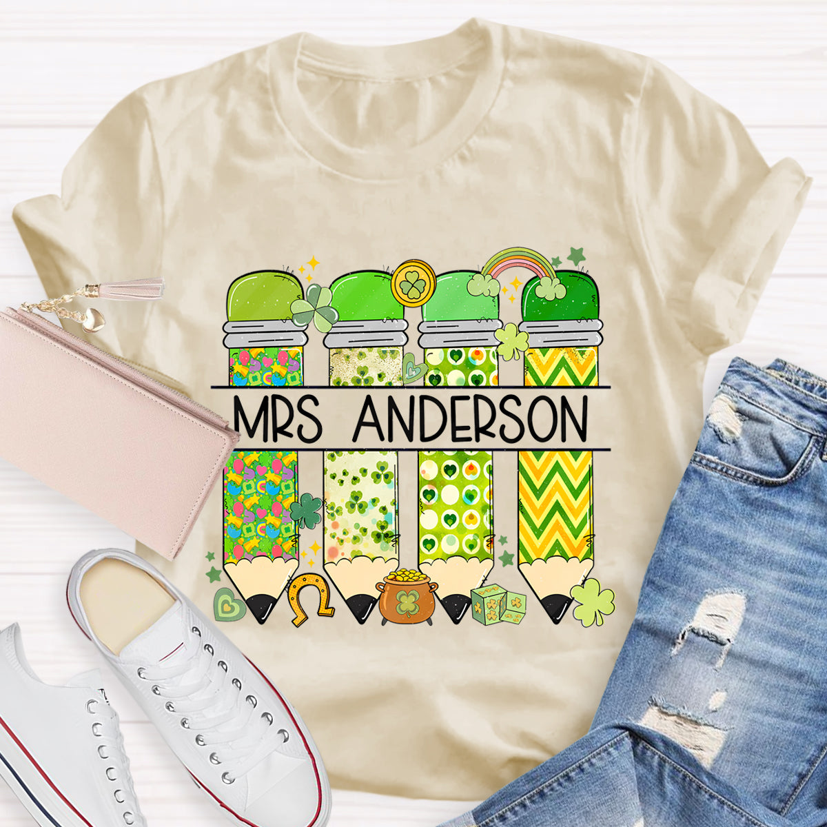 Personalized Name Teacher St. Patricks Day T-Shirt