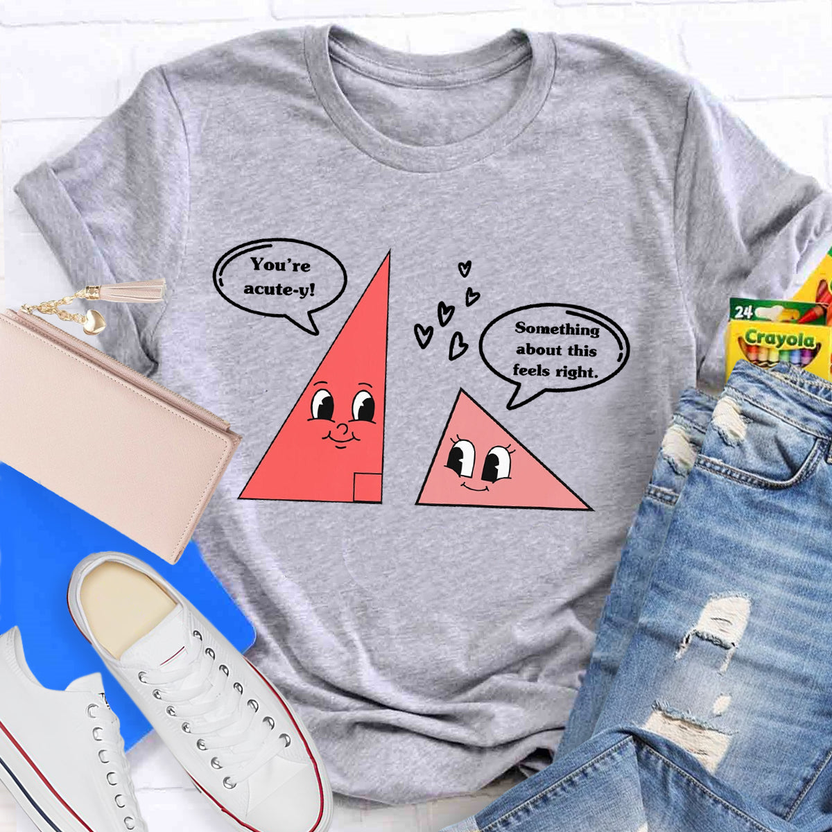 Love Triangle Valentine's Day Math Lover Teacher T-Shirt