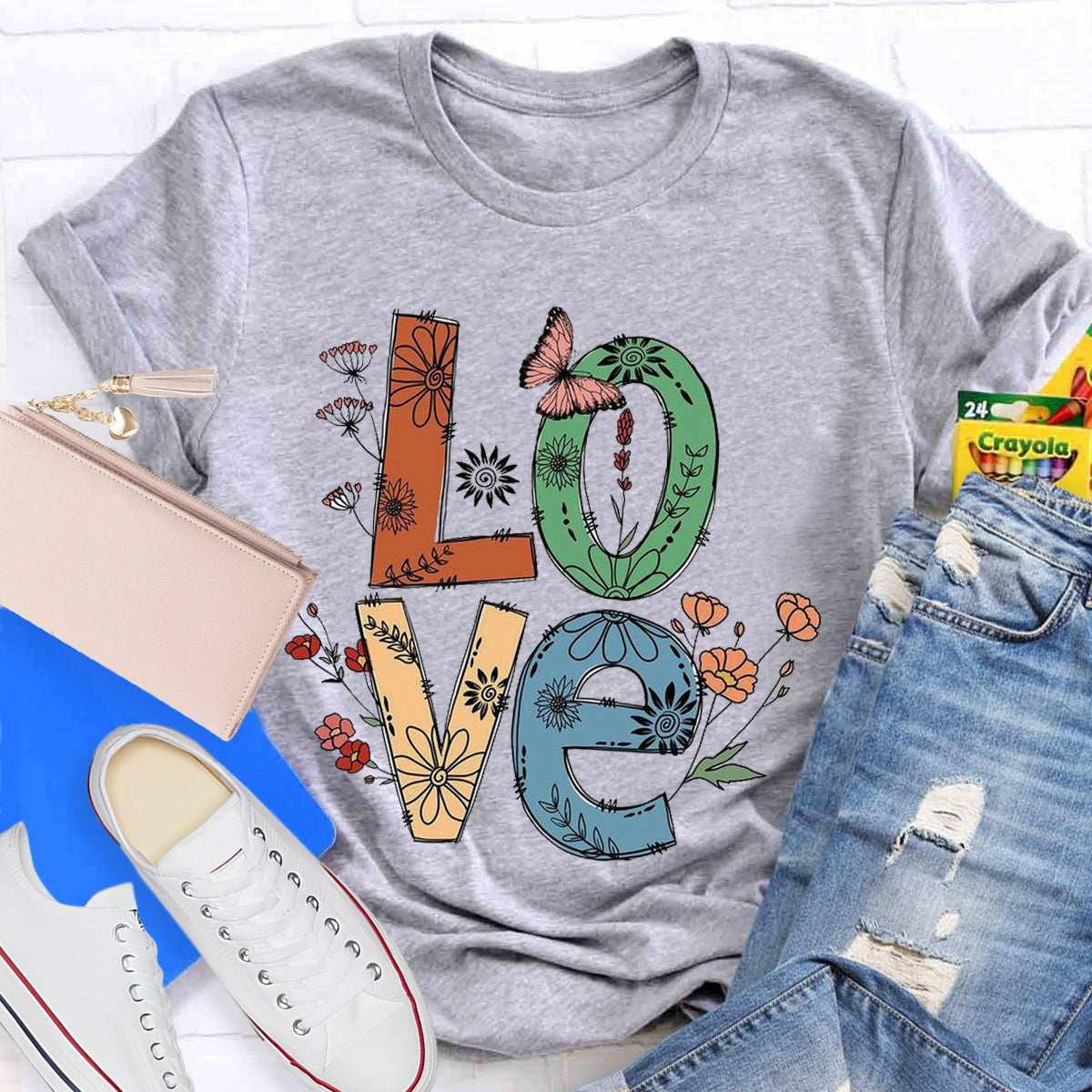 Vintage Floral Love T-Shirt