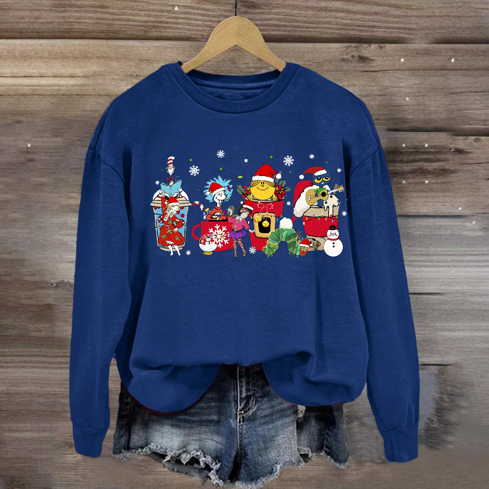 Christmas Pete the Cat Coffee Sweatshirt