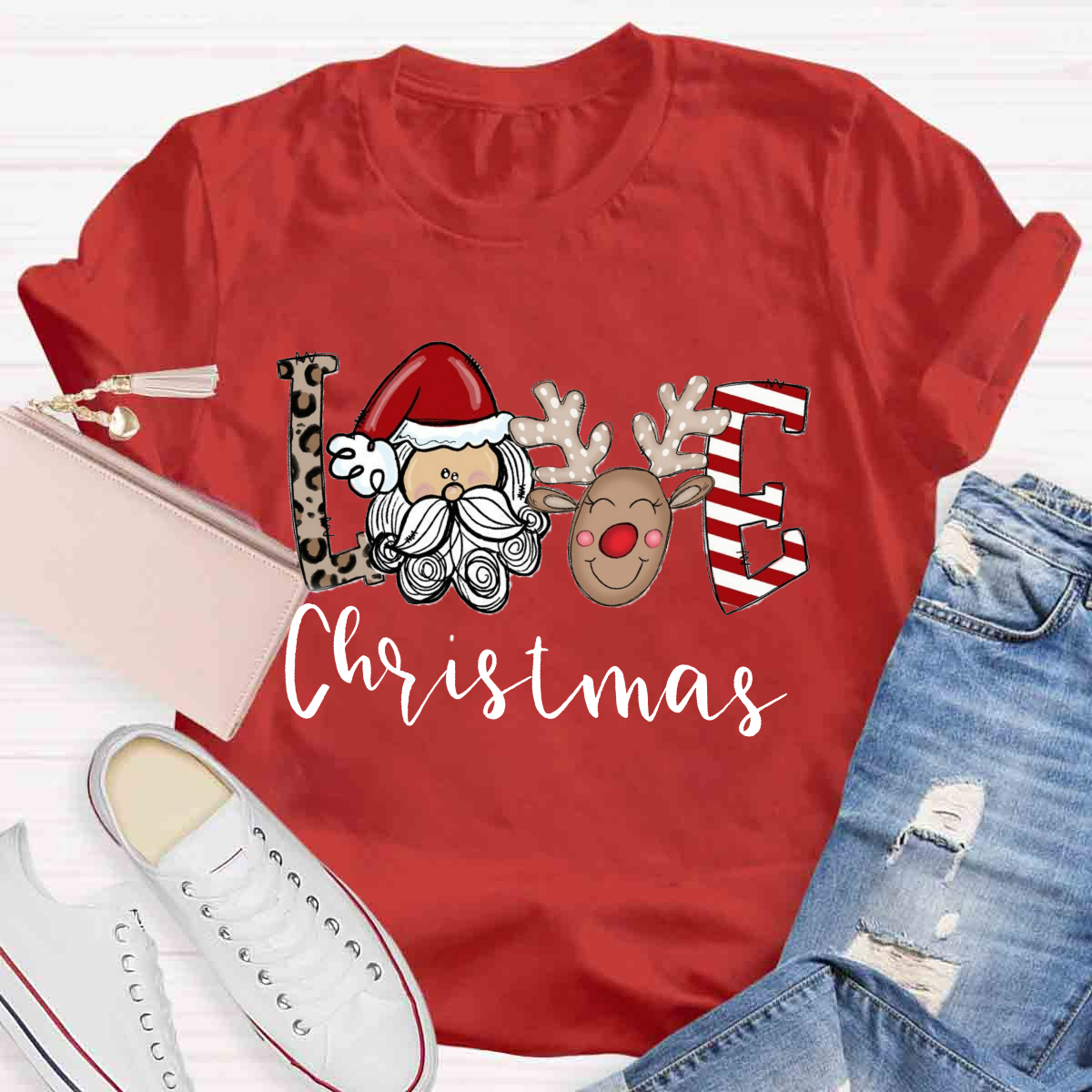 Love Christmas Santa Claus Teacher T-Shirt