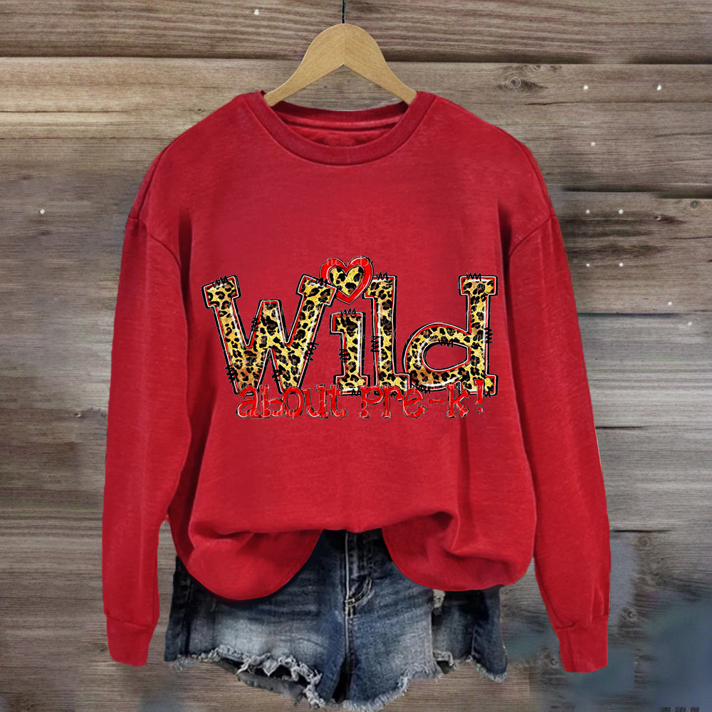 Wild About Pre-K Red Heart Sweatshirt