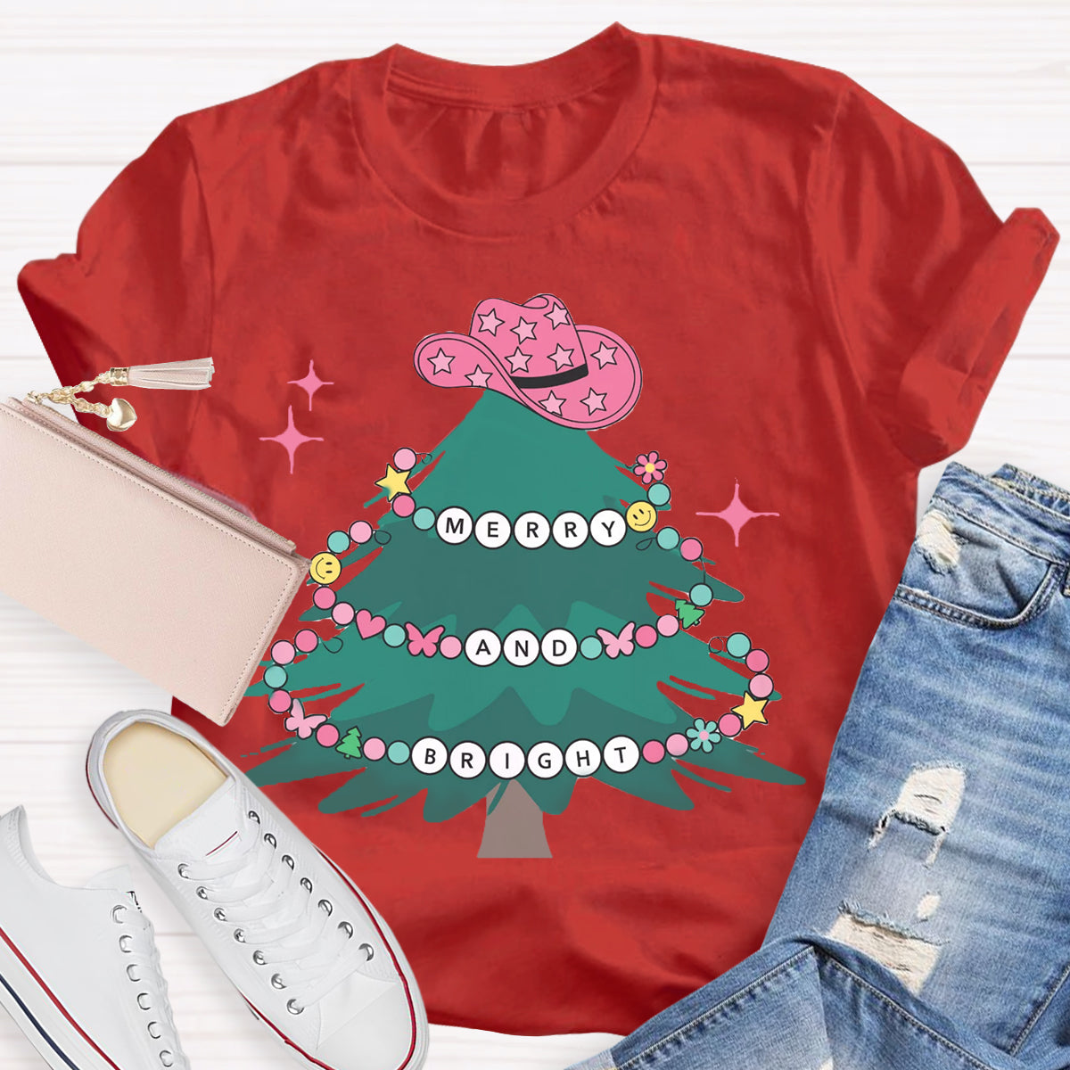 Merry And Bright Teacher T-Shirt