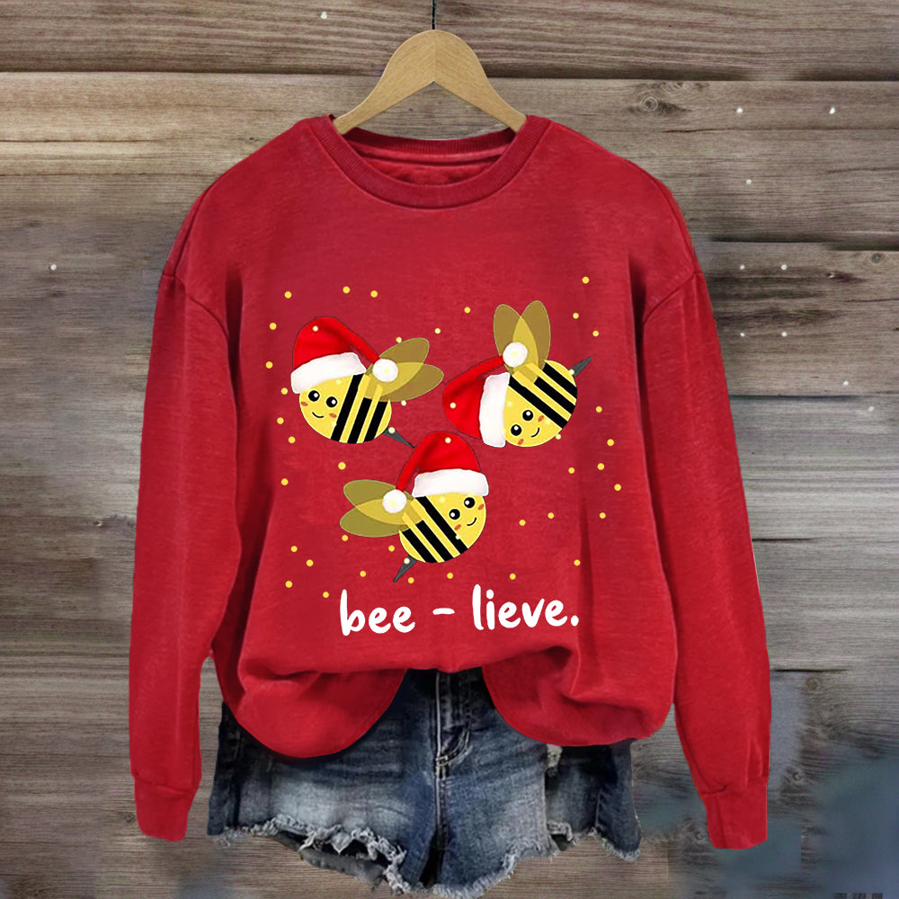 Cute Christmas Bee-lieve Sweatshirt