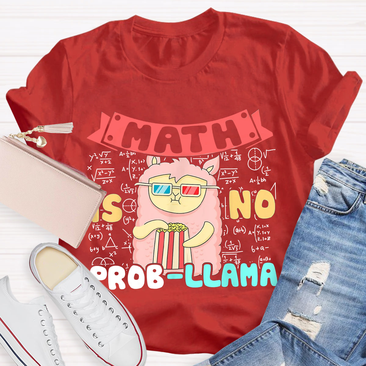 Math is no prob-llama Math Teacher T-Shirt